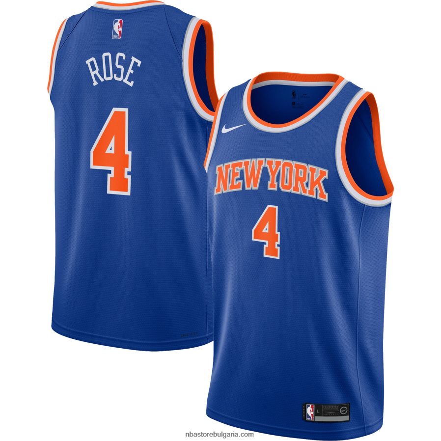 NBA JZ8F0217617 Ню Йорк Никс Дерик Роуз Nike Blue Swingman Джърси
