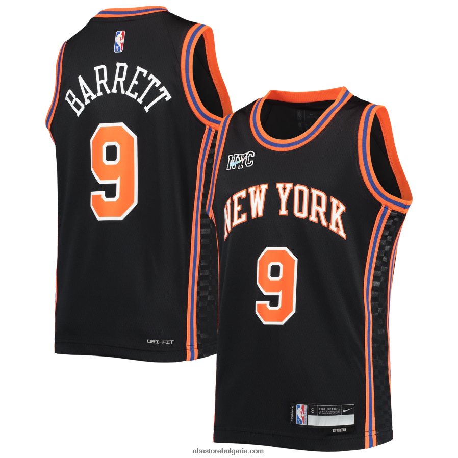 NBA JZ8F0218200 new york knicks rj barrett nike черна фланелка swingman