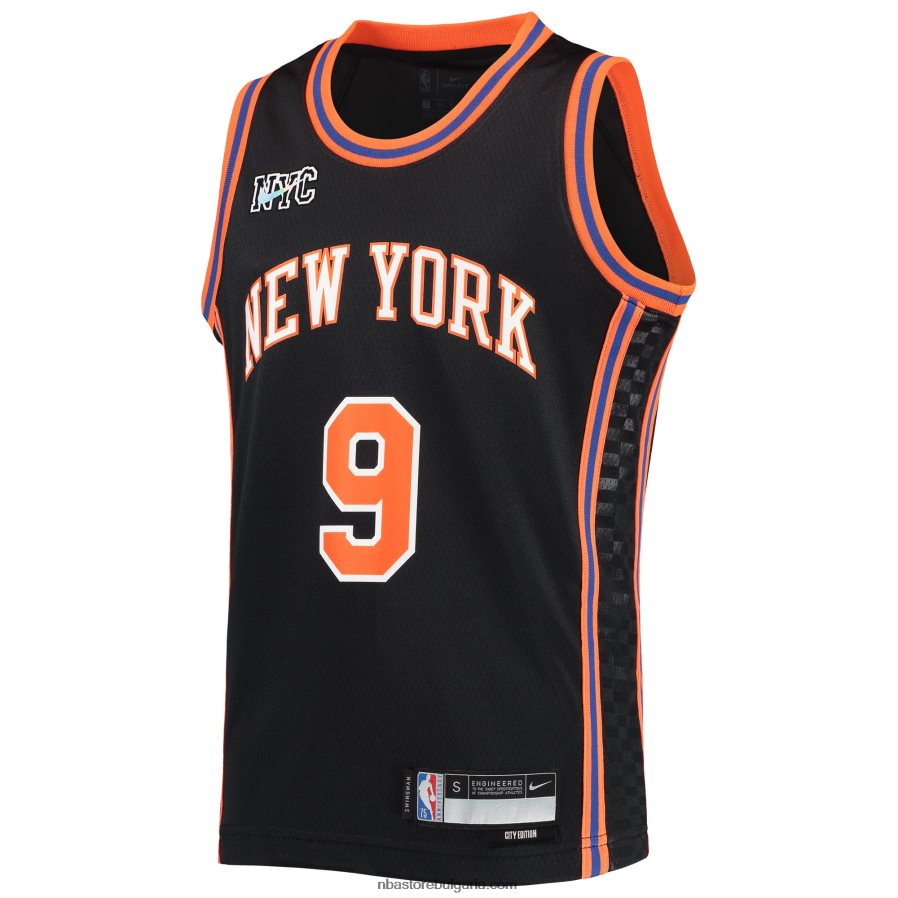 NBA JZ8F0218200 new york knicks rj barrett nike черна фланелка swingman