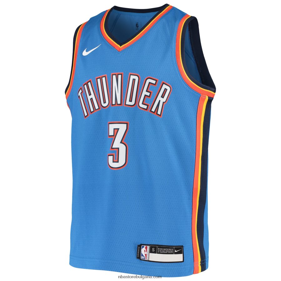 NBA JZ8F0218730 oklahoma city thunder chris paul nike blue team swingman фланелка