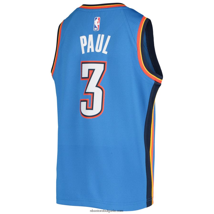 NBA JZ8F0218730 oklahoma city thunder chris paul nike blue team swingman фланелка