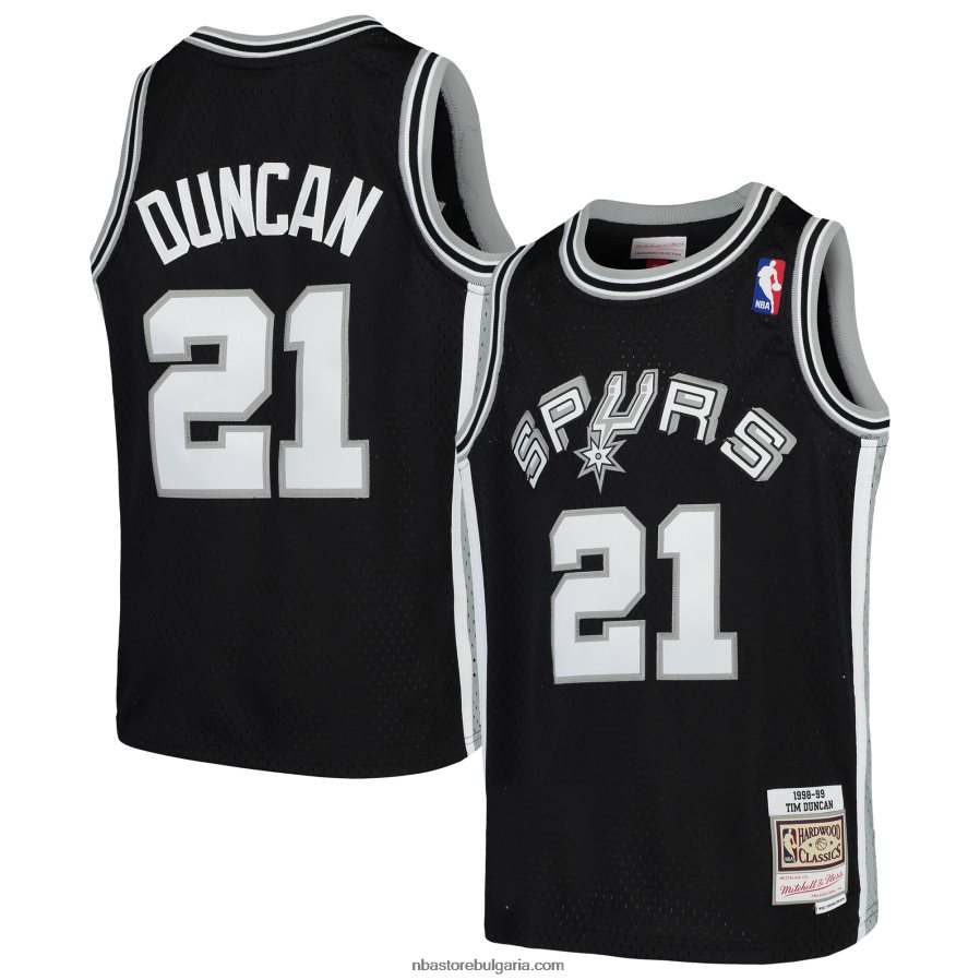 NBA JZ8F0216820 san antonio spurs tim duncan mitchell & ness black swingman фланелка