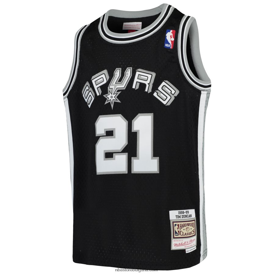 NBA JZ8F0216820 san antonio spurs tim duncan mitchell & ness black swingman фланелка