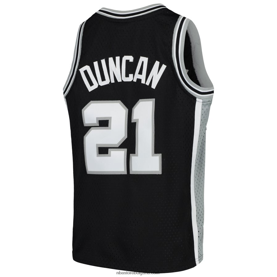 NBA JZ8F0216820 san antonio spurs tim duncan mitchell & ness black swingman фланелка