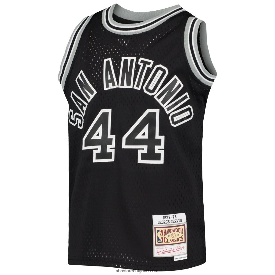 NBA JZ8F0217779 san antonio spurs george gervin black 1978-79 hardwood classics swingman фланелка