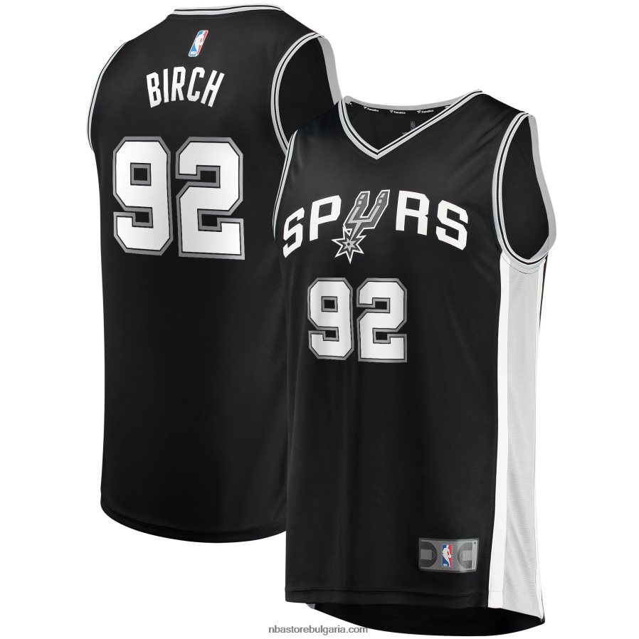 NBA JZ8F0218490 сан антонио спърс кем брезова черна фланелка на играч за бързо прекъсване