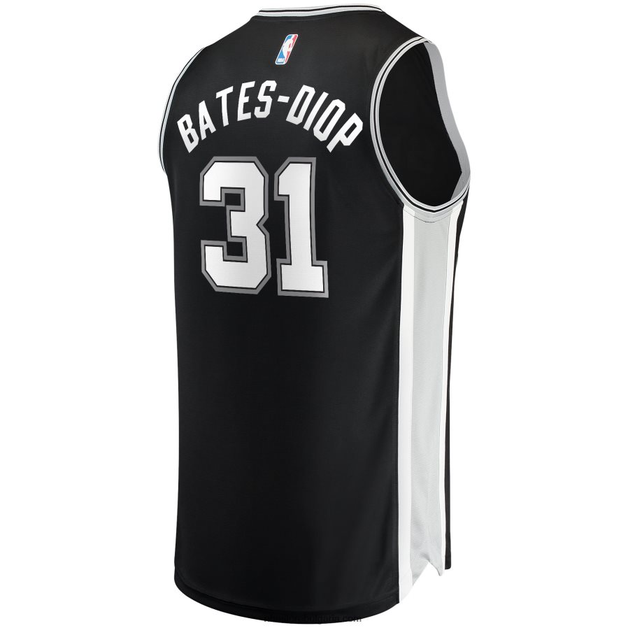 NBA JZ8F0219274 san antonio spurs keita bates-diop black fast break реплика на фланелка