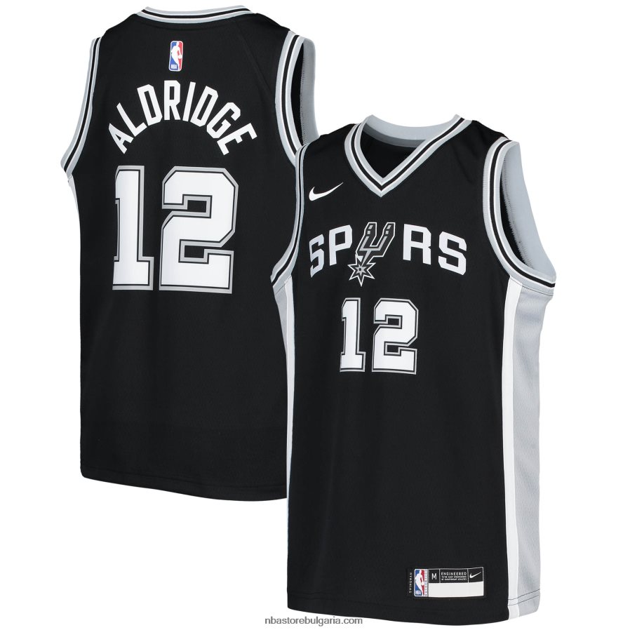 NBA JZ8F0219729 san antonio spurs lamarcus aldridge nike черна фланелка swingman