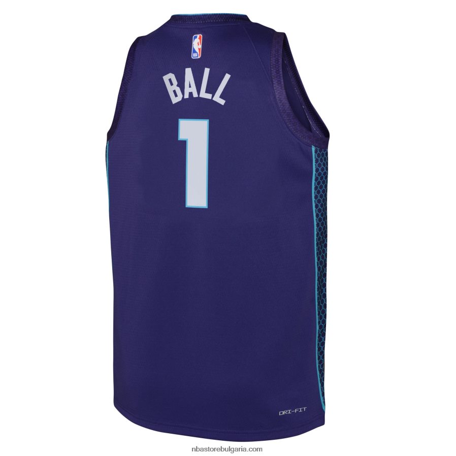 NBA JZ8F0216704 charlotte hornets lamelo ball jordan brand purple swingman фланелка