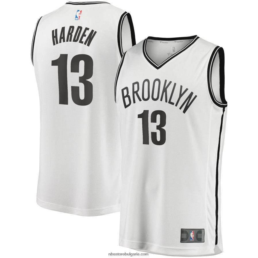 NBA JZ8F0216960 реплика на бруклин нетс джеймс хардън бяла файст брейк фланелка
