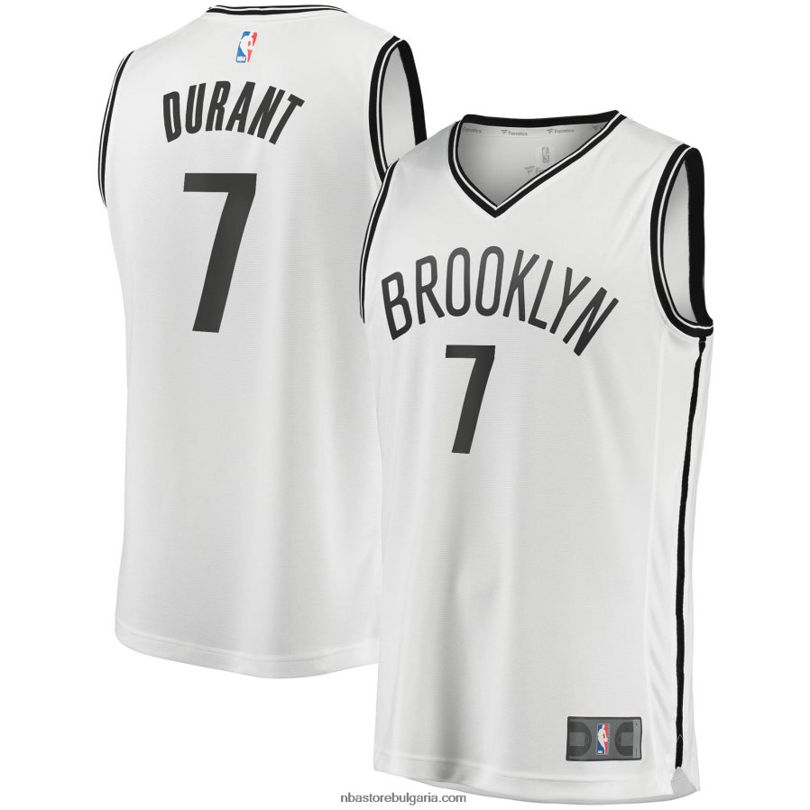 NBA JZ8F0217254 бруклин нетс кевин дюрант бяла фланелка на играч за бърз пробив
