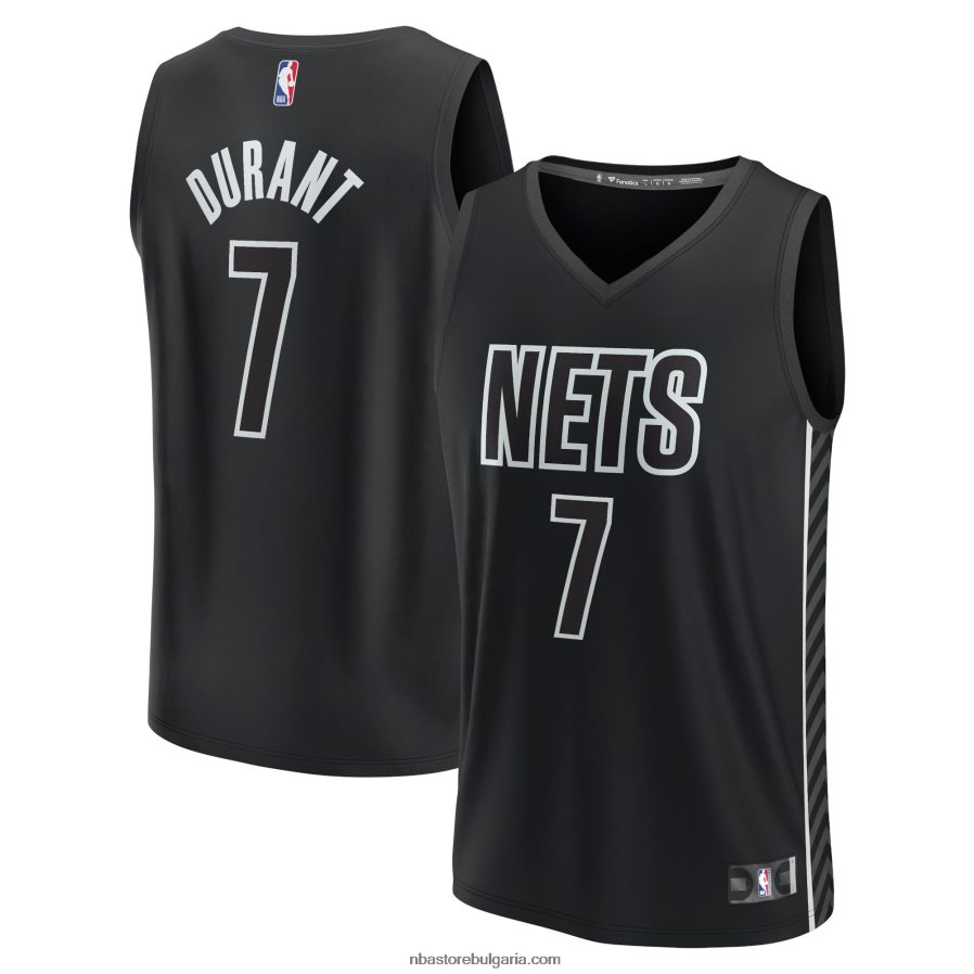 NBA JZ8F0217260 бруклин нетс кевин дюрант черна фланелка на играч за бърз пробив