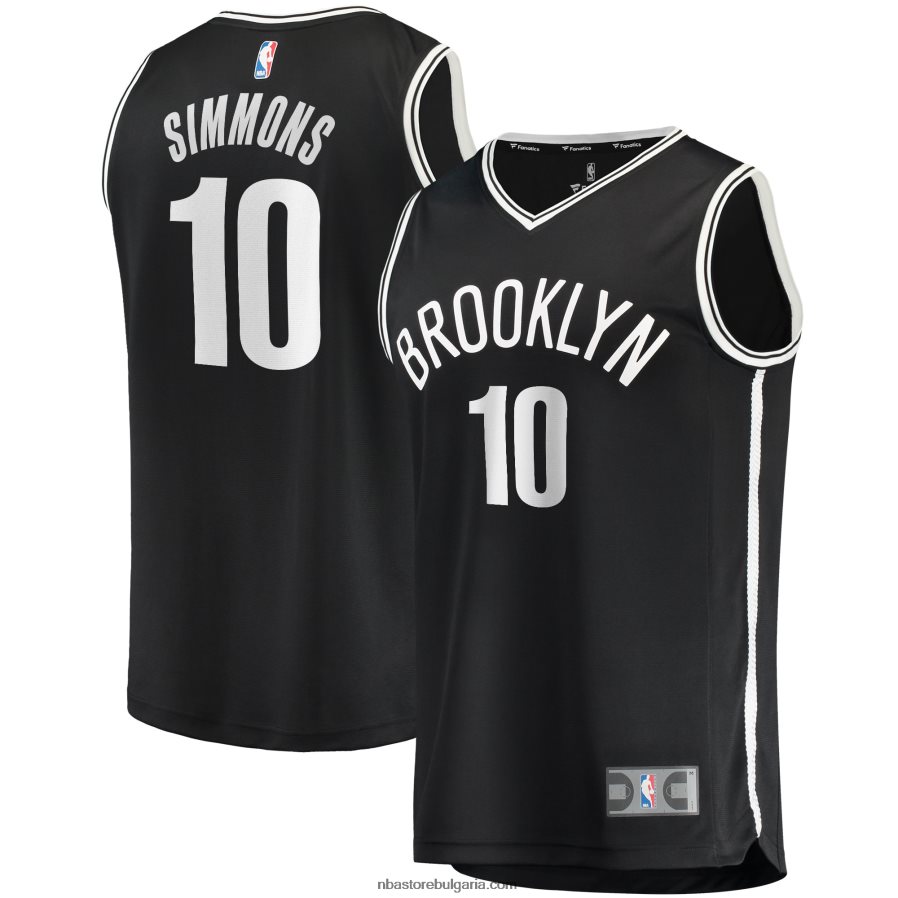 NBA JZ8F0217264 бруклин нетс бен симънс черна фланелка за бърз брейк реплика на играч