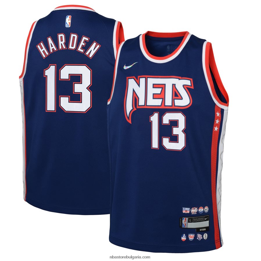 NBA JZ8F0217666 бруклин нетс джеймс хардън тениска nike navy swingman