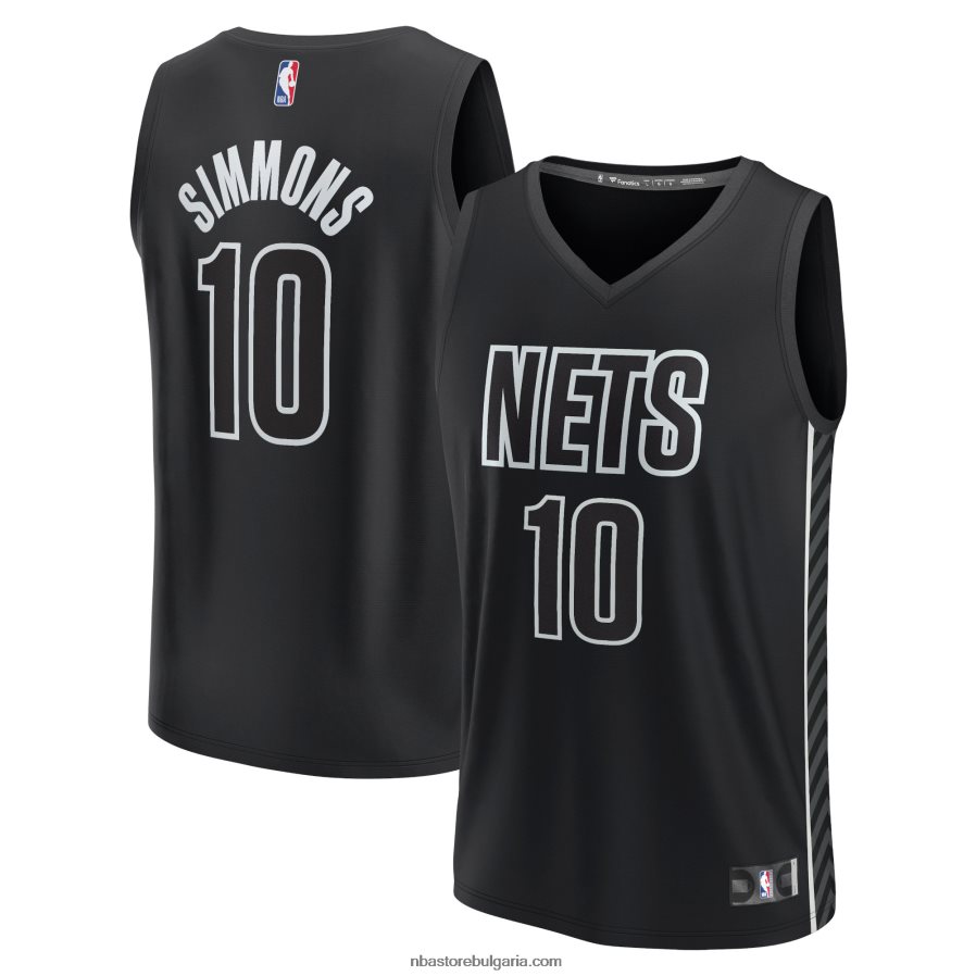 NBA JZ8F0217849 бруклин нетс бен симънс черна фланелка на играч за бърз брейк