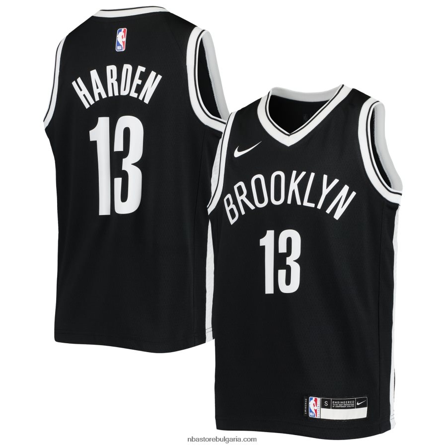 NBA JZ8F0218352 бруклин нетс джеймс харден nike черна фланелка swingman
