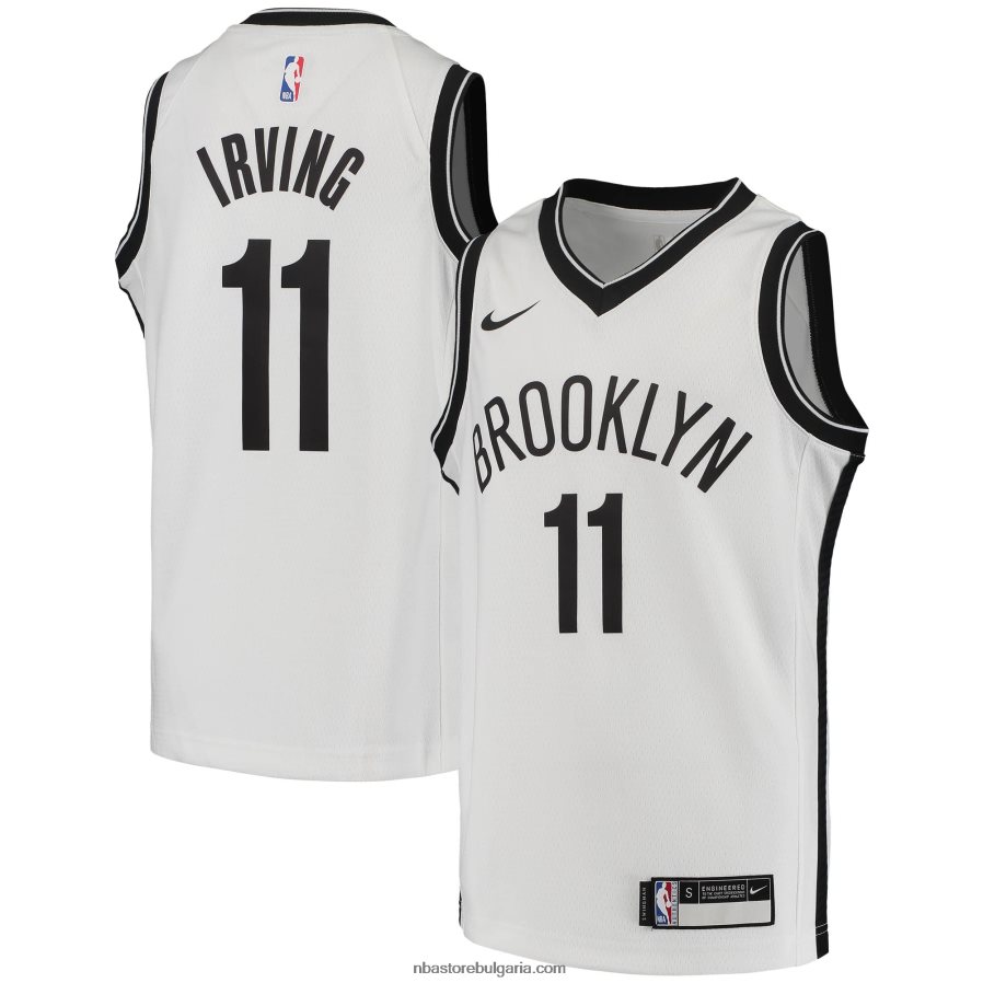 NBA JZ8F0219381 бруклин нетс кайри ървинг nike бяла фланелка swingman