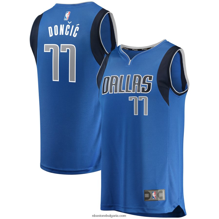 NBA JZ8F0216702 Далас Маверикс Лука Дончич синя фланелка за бърз брейк реплика