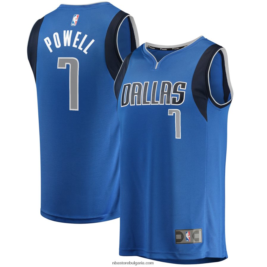 NBA JZ8F0217801 Далас Маверикс Дуайт Пауъл синя фланелка на играч за бързо прекъсване