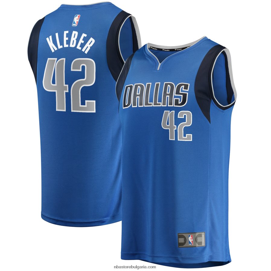 NBA JZ8F0217846 dalas mavericks maxi kleber blue fast break player фланелка