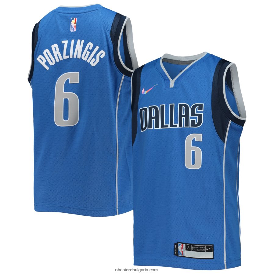 NBA JZ8F0218107 dallas mavericks kristaps porzingis nike blue diamond swingman фланелка