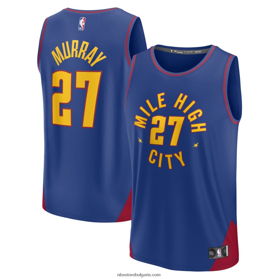 NBA JZ8F0216770 denver nuggets jamal murray blue fast break player фланелка