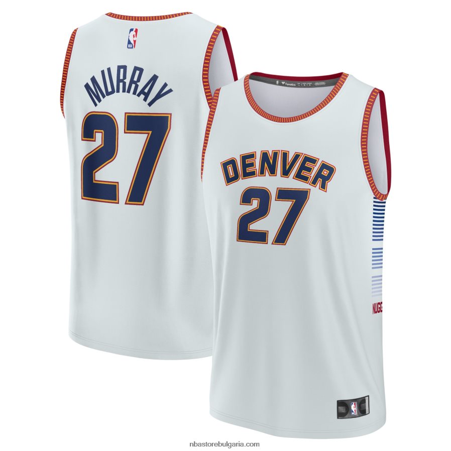 NBA JZ8F0216845 denver nuggets jamal murray silver fastbreak фланелка