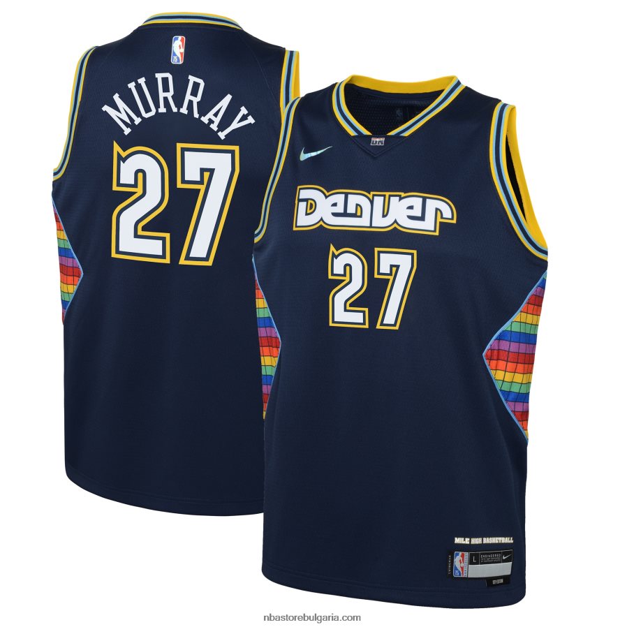NBA JZ8F0217493 Денвър Нъгетс Джамал Мъри Nike Navy Swingman Джърси