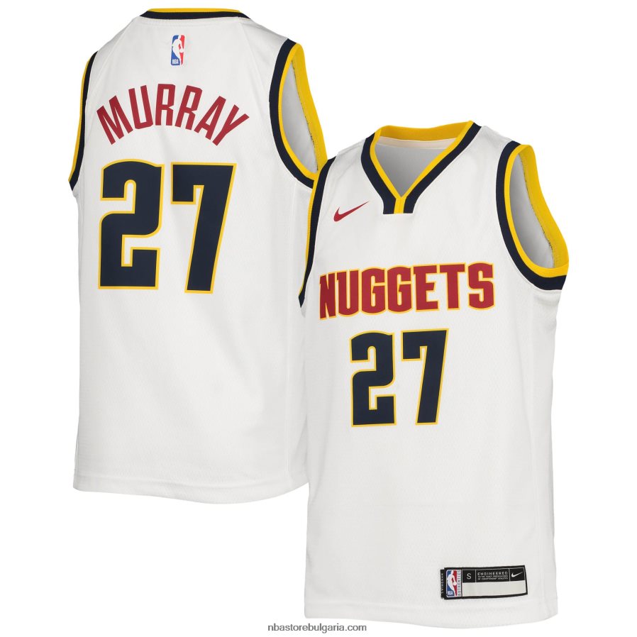 NBA JZ8F0217512 denver nuggets jamal murray nike бяла суингмен фланелка