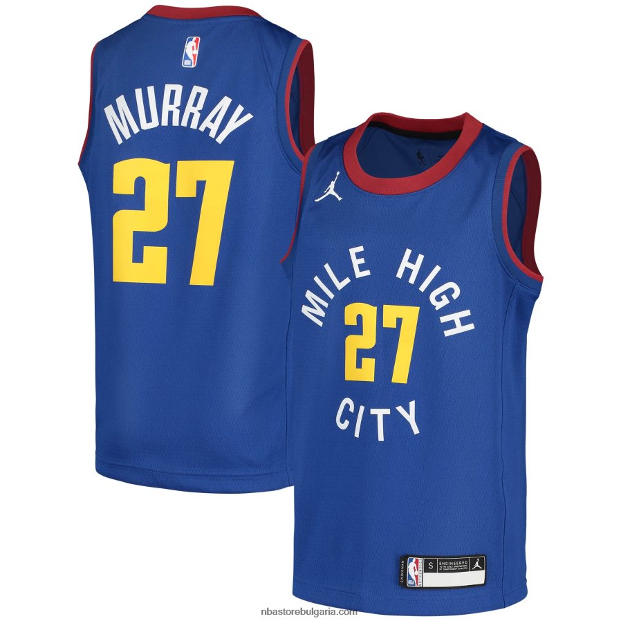 NBA JZ8F0217670 Денвър Нъгетс Джамал Мъри Джордан синя фланелка на суингмен играч
