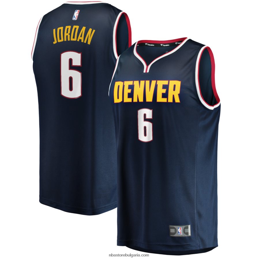 NBA JZ8F0217974 Денвър Нъгетс Деандре Джордан Фланелка на играч за бързо прекъсване