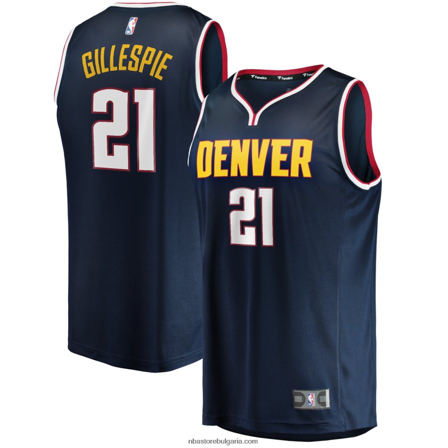 NBA JZ8F0217975 Денвър Нъгетс Колин Гилеспи флотска фланелка за бързо прекъсване