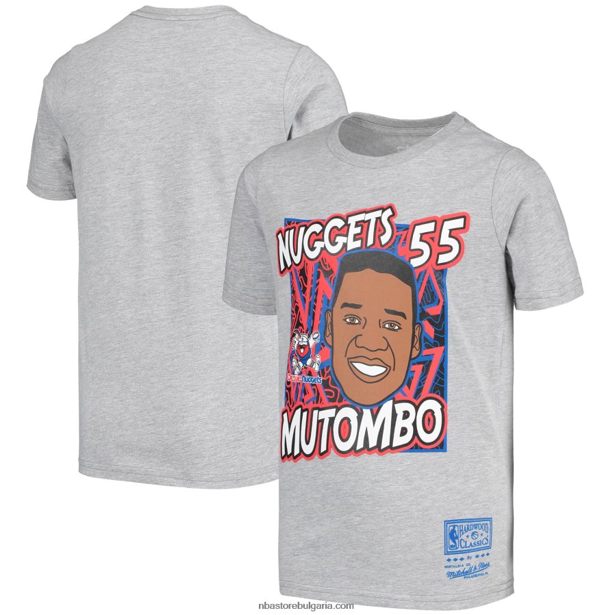 NBA JZ8F0218190 denver nuggets dikembe mutombo grey hardwood classics тениска краля на двора