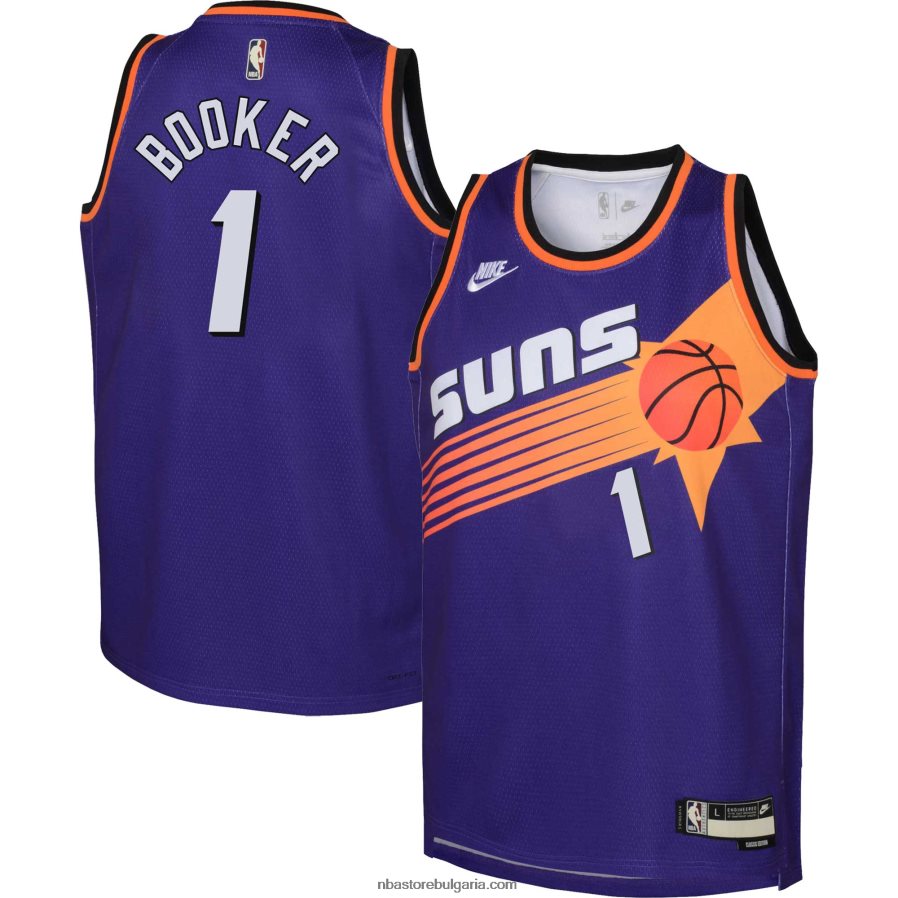 NBA JZ8F0216717 phoenix suns devin booker nike purple swingman фланелка