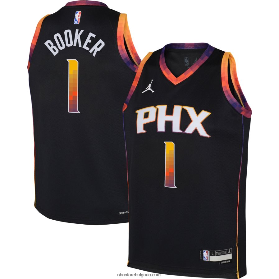 NBA JZ8F0216721 Phoenix Suns Devin Buker Jordan марка черна суингмен фланелка