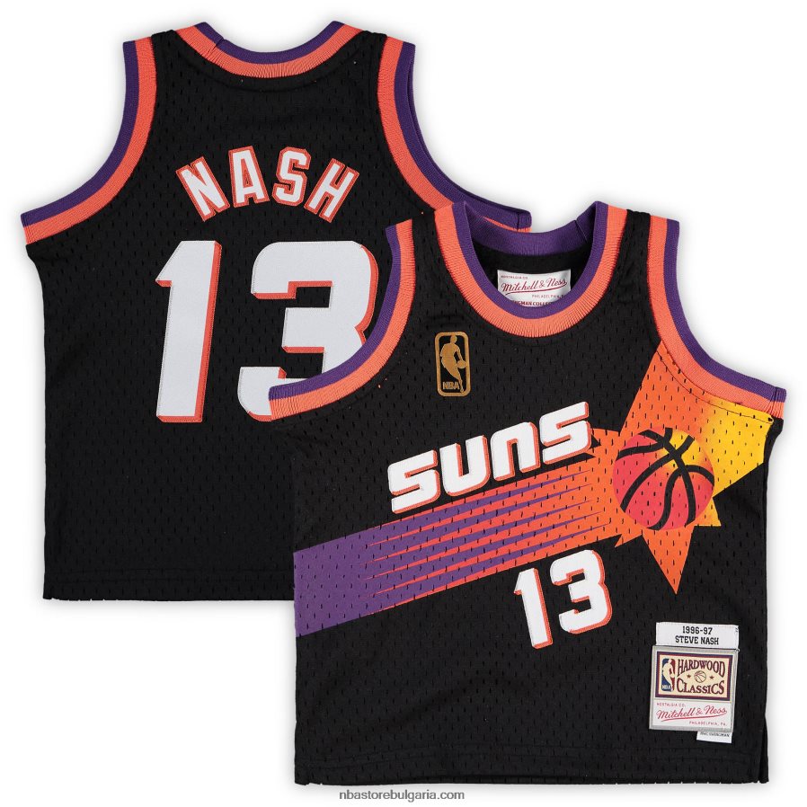 NBA JZ8F0216886 phoenix suns steve nash mitchell & ness black hardwood classics пенсиониран футболист