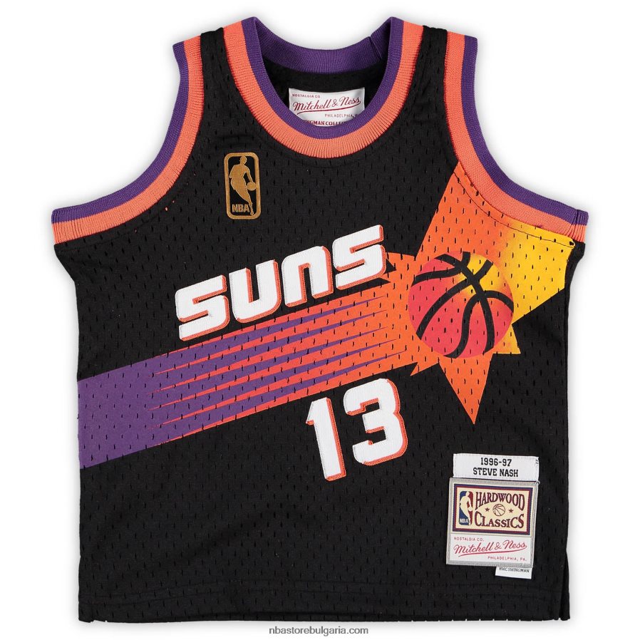 NBA JZ8F0216886 phoenix suns steve nash mitchell & ness black hardwood classics пенсиониран футболист