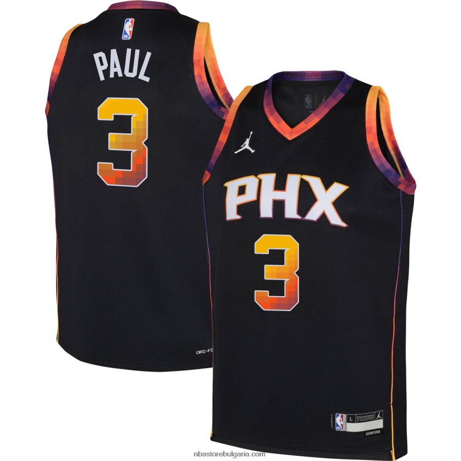NBA JZ8F0216977 phoenix suns chris paul jordan black swingman фланелка