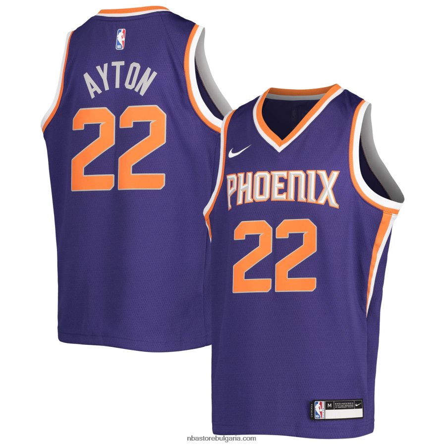 NBA JZ8F0217523 phoenix suns deandre ayton nike purple swingman фланелка