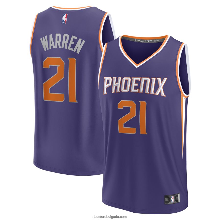 NBA JZ8F0217607 феникс сънс tj warren лилаво фланелка за бърз брейк играч