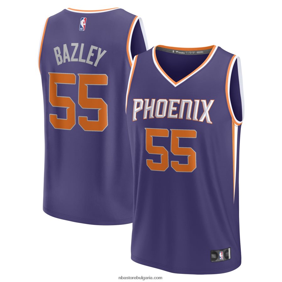 NBA JZ8F0217608 феникс сънс Дариус Базли лилаво тениска на играч за бързо прекъсване