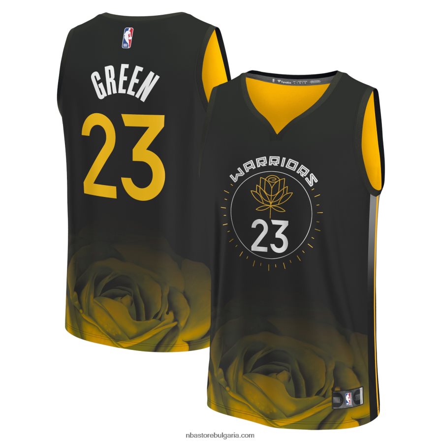 NBA JZ8F0216758 голдън стейт уориърс дреймънд зелено черно файстбрейк фланелка