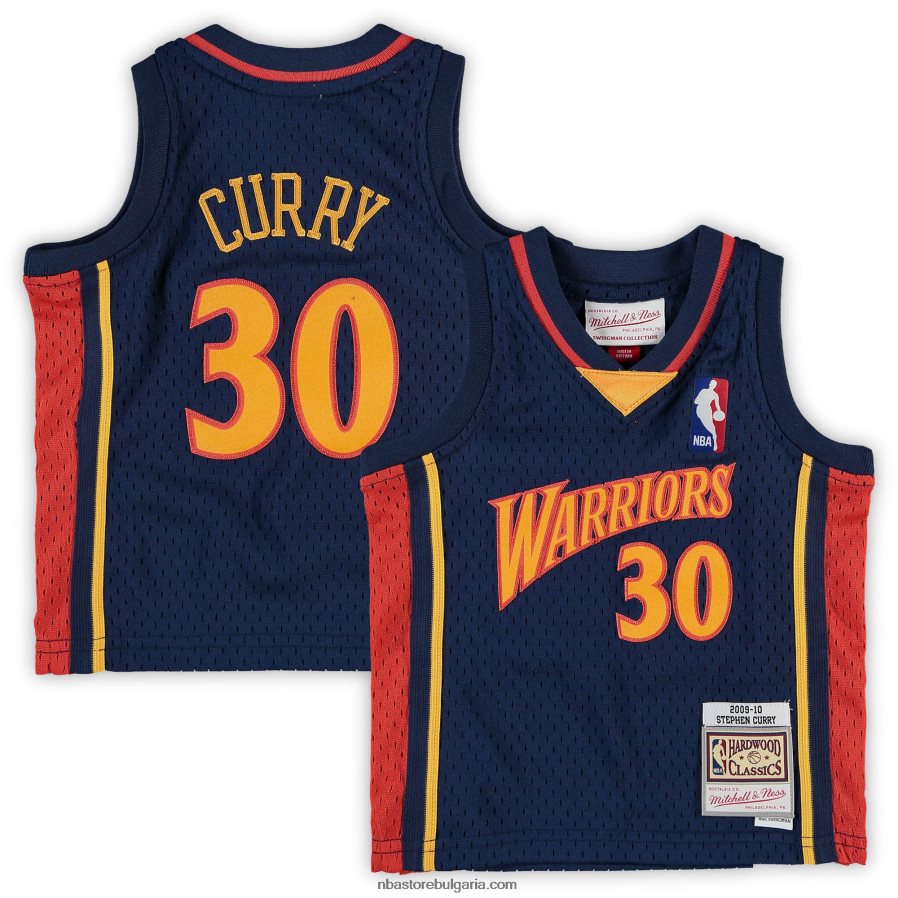 NBA JZ8F0216844 Фланелка с историческо лого на Голдън Стейт Уориърс Стивън Къри Мичъл и Нес