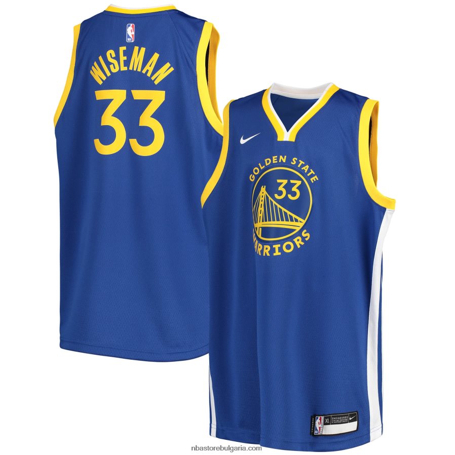 NBA JZ8F0218596 golden state warriors james wiseman nike royal swingman jersey