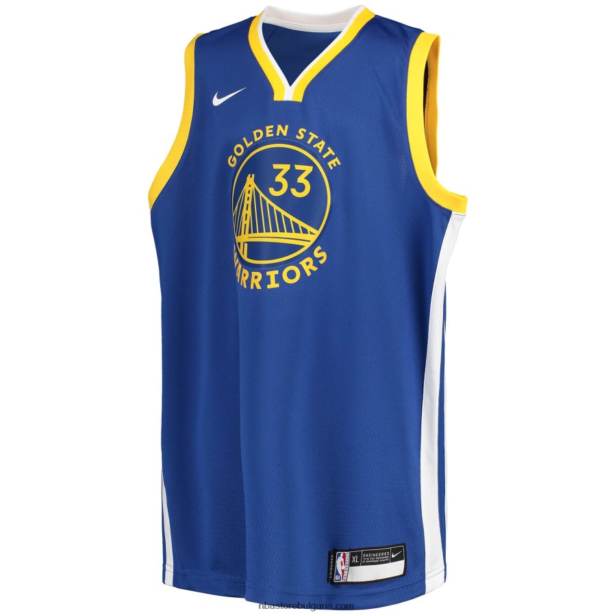 NBA JZ8F0218596 golden state warriors james wiseman nike royal swingman jersey