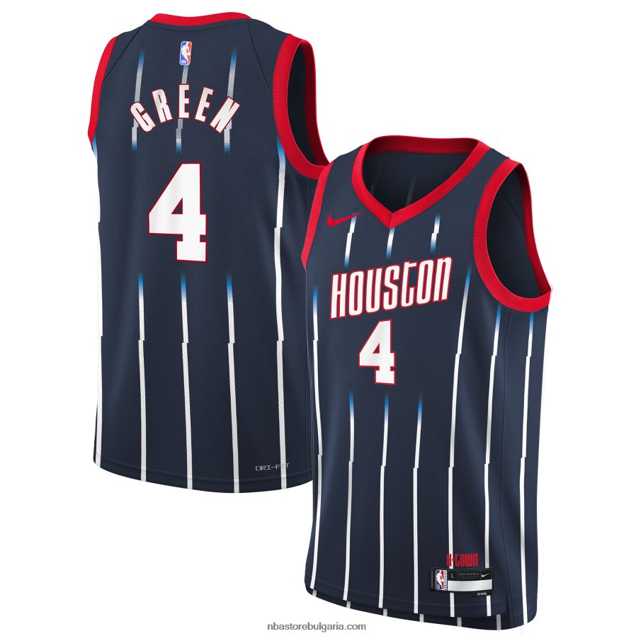 NBA JZ8F0216868 Хюстън Рокетс Jalen Green Nike Navy Swingman Джърси