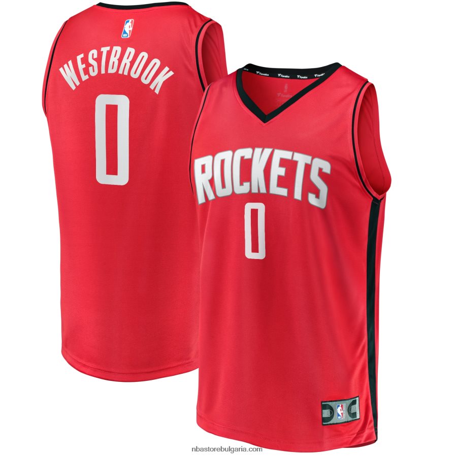 NBA JZ8F0217019 Хюстън Рокетс Ръсел Уестбрук червена фланелка за бързо прекъсване на играч реплика
