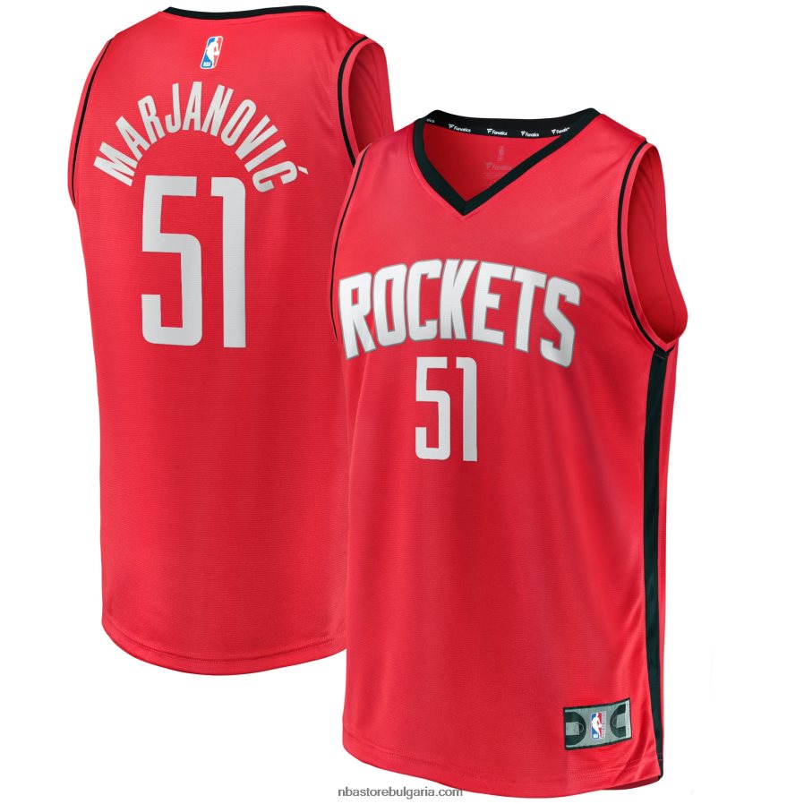 NBA JZ8F0217767 Хюстън Рокетс Бобан Марянович червена фланелка на играч за бързо прекъсване
