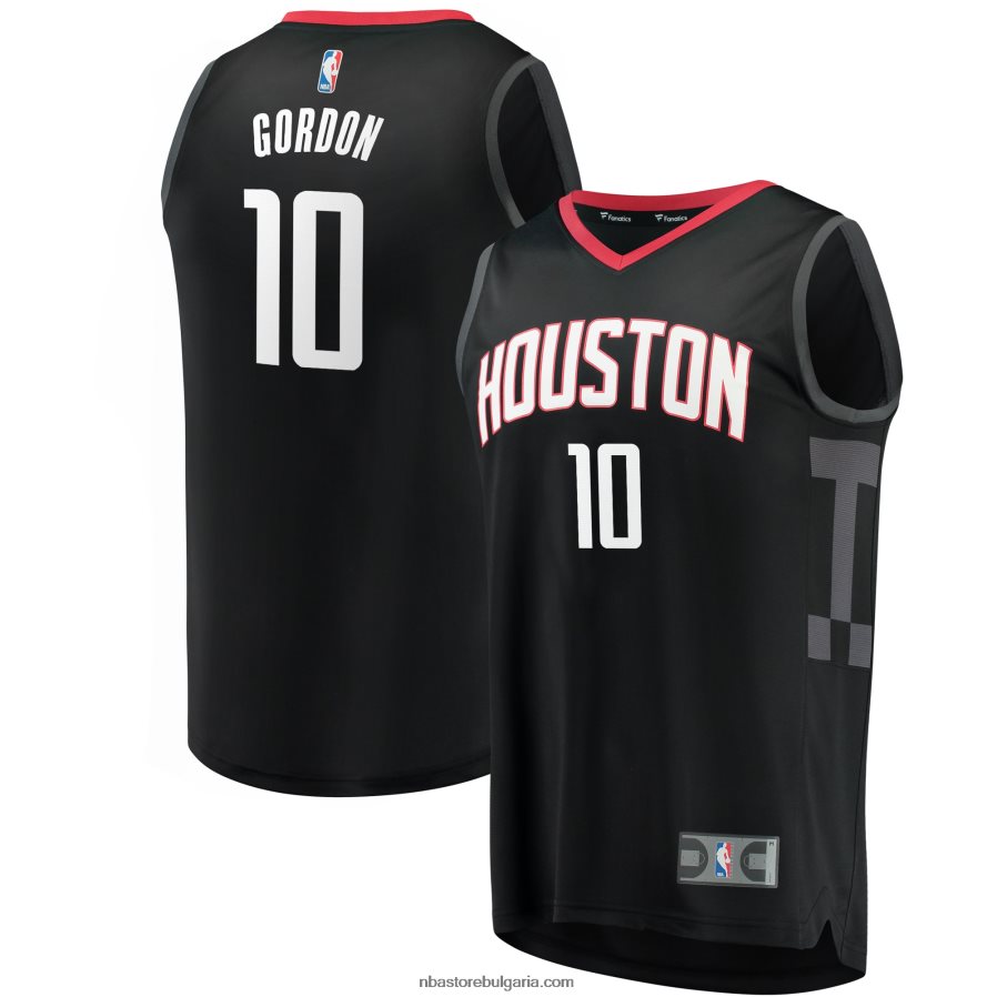 NBA JZ8F0217815 Хюстън Рокетс Ерик Гордън Блек реплика на фланелка за бързо прекъсване
