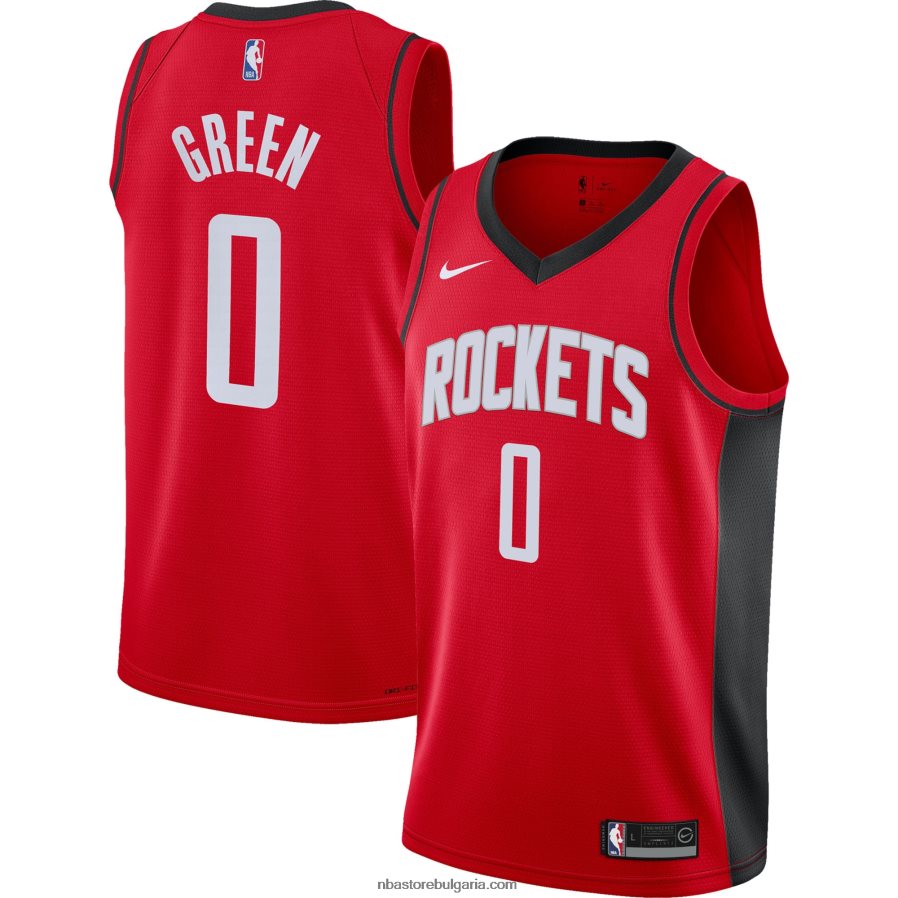 NBA JZ8F0217907 Хюстън Рокетс Jalen Green Nike Red Swingman Джърси